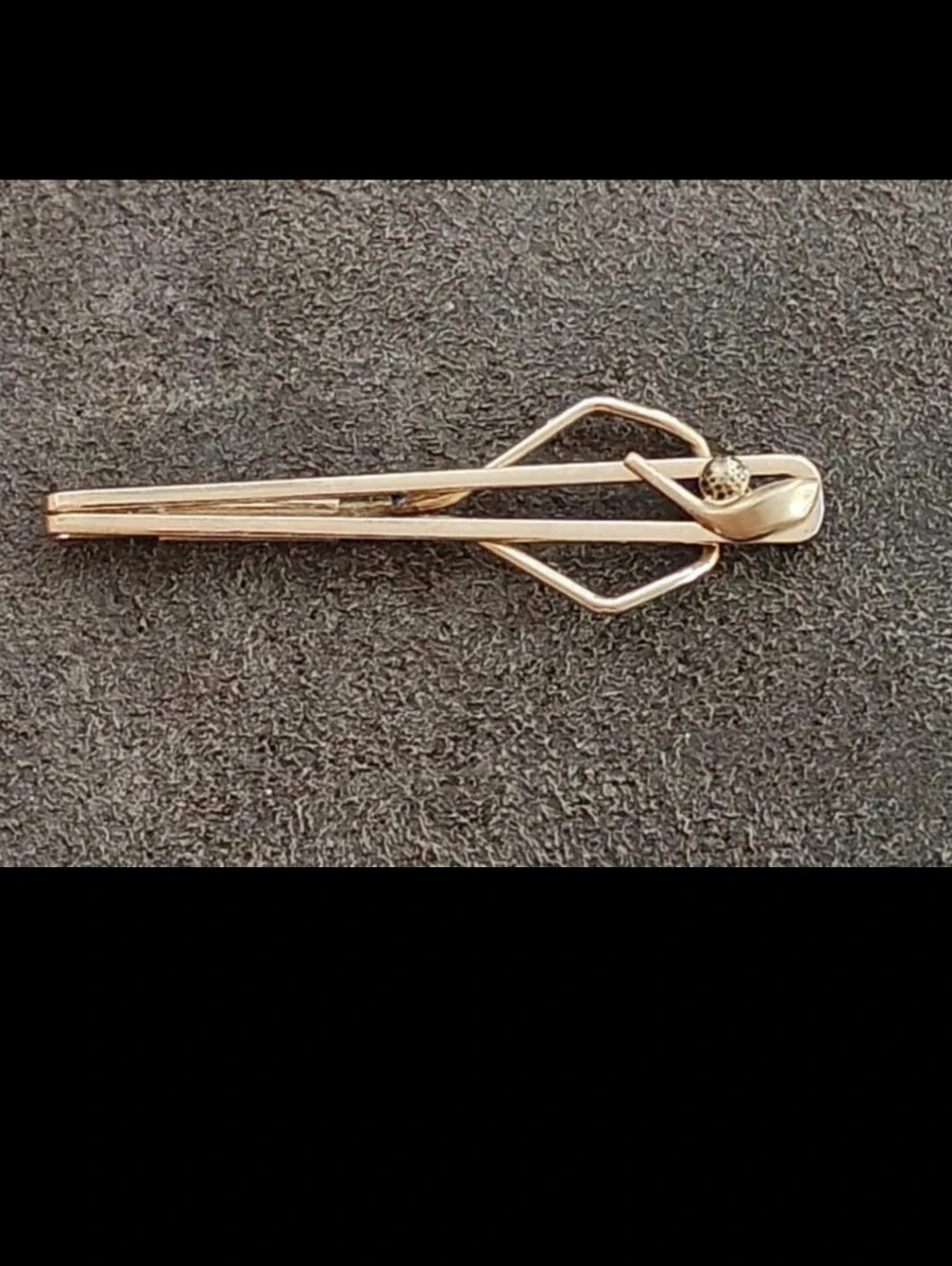 1950s Swank Golf Ball & Club Gold Tone Tie Clip.
